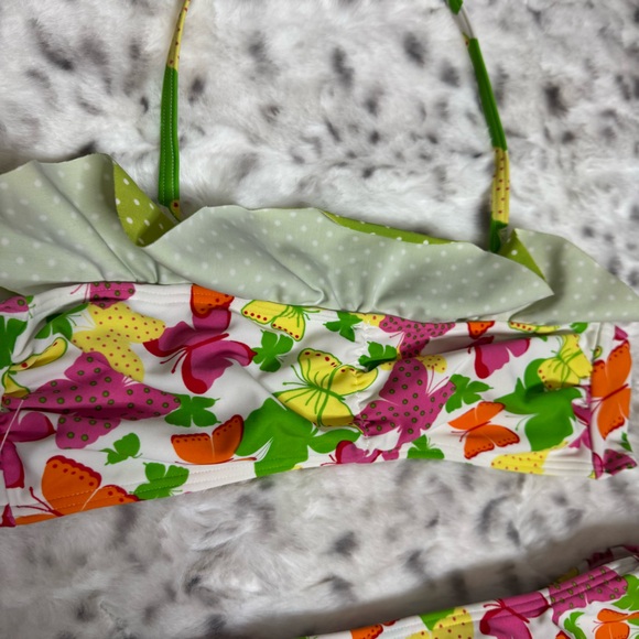 Dkr & co bathing suit 2 piece bikini top and bottom skirt style adjustable top - Picture 4 of 9